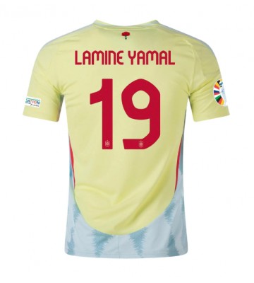 Spanien Lamine Yamal #19 Udebanetrøje EM 2024 Kort ærmer